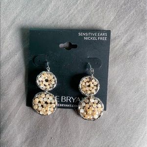 LB Sterling Silver beaded drop earrings